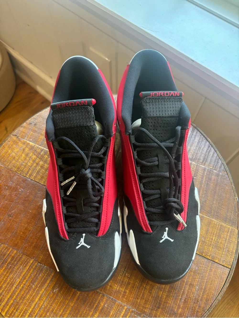 Air Jordan 14 Retro black red and white men size 13 with box